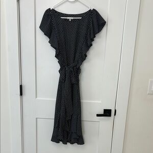 Elegant Black Polka Dot Dress